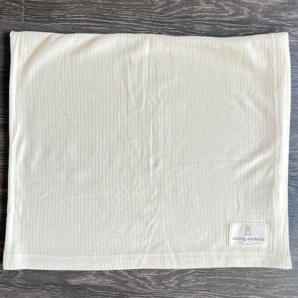 Chasing Windmills 100% Merino Wool Ribbed Baby Blanket Swaddle Yellow NWOT Soft